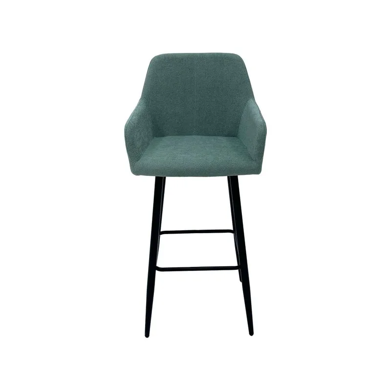 F-BS103-SG Lucas barstool in sage green fabric with black legs