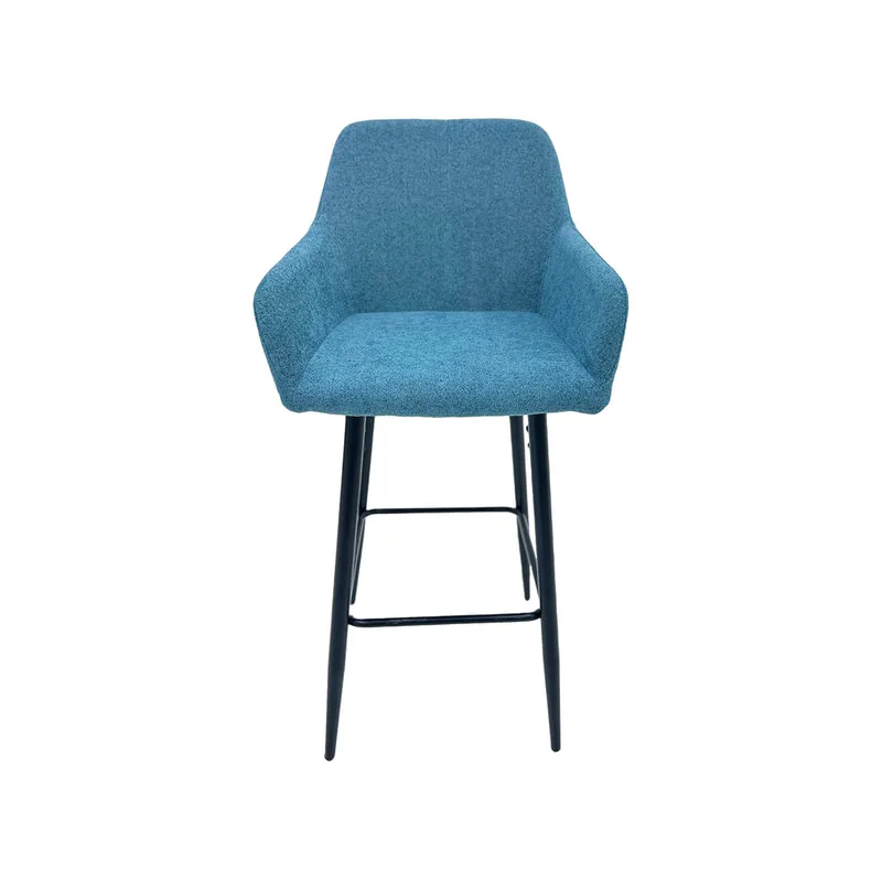 F-BS103-TL Lucas barstool in teal fabric with black legs