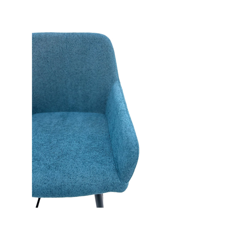 F-BS103-TL Lucas barstool in teal fabric with black legs