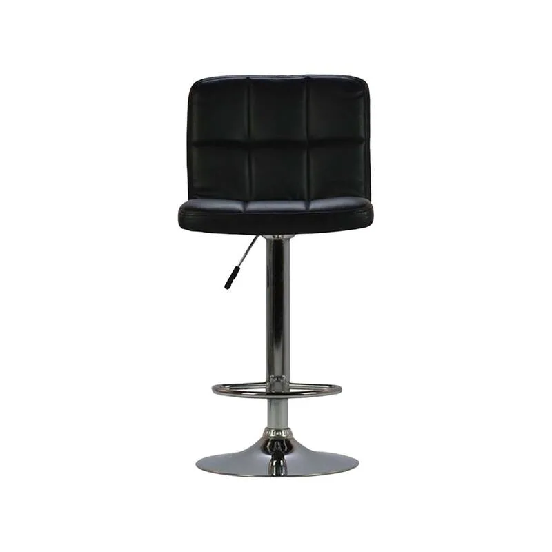 F-BS104-BL Evans barstool in black leatherette with stainless steel adjustable base & footrest - ( 45cm x 40cm x 105cm )