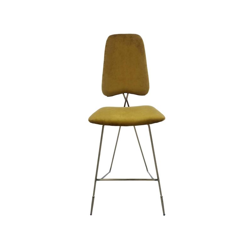 F-BS108-CG Ziggy barstool in champagne gold velvet with gold plated frame