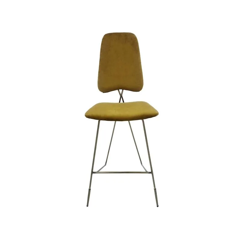F-BS108-CG Ziggy barstool in champagne gold velvet with gold plated frame