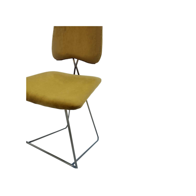 F-BS108-CG Ziggy barstool in champagne gold velvet with gold plated frame