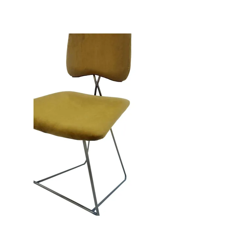 F-BS108-CG Ziggy barstool in champagne gold velvet with gold plated frame