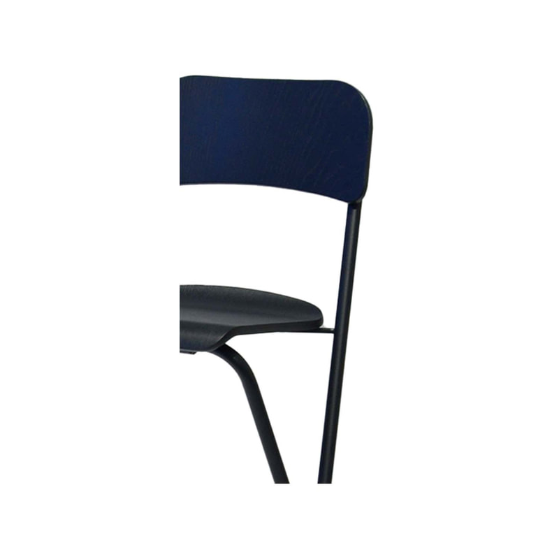 F-BS113-BL Pli barstool with black plastic seat and black metal frame 