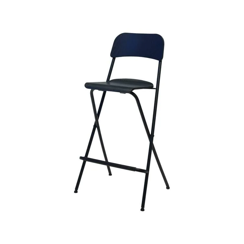 F-BS113-BL Pli barstool with black plastic seat and black metal frame 