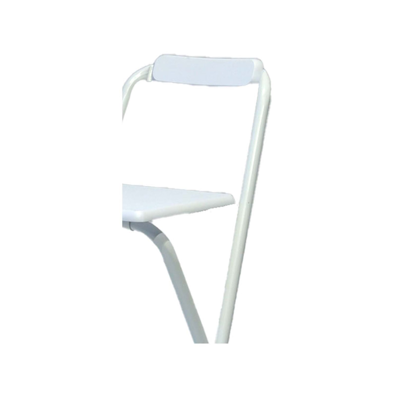F-BS113-WH Pli barstool with white plastic seat and white metal frame 