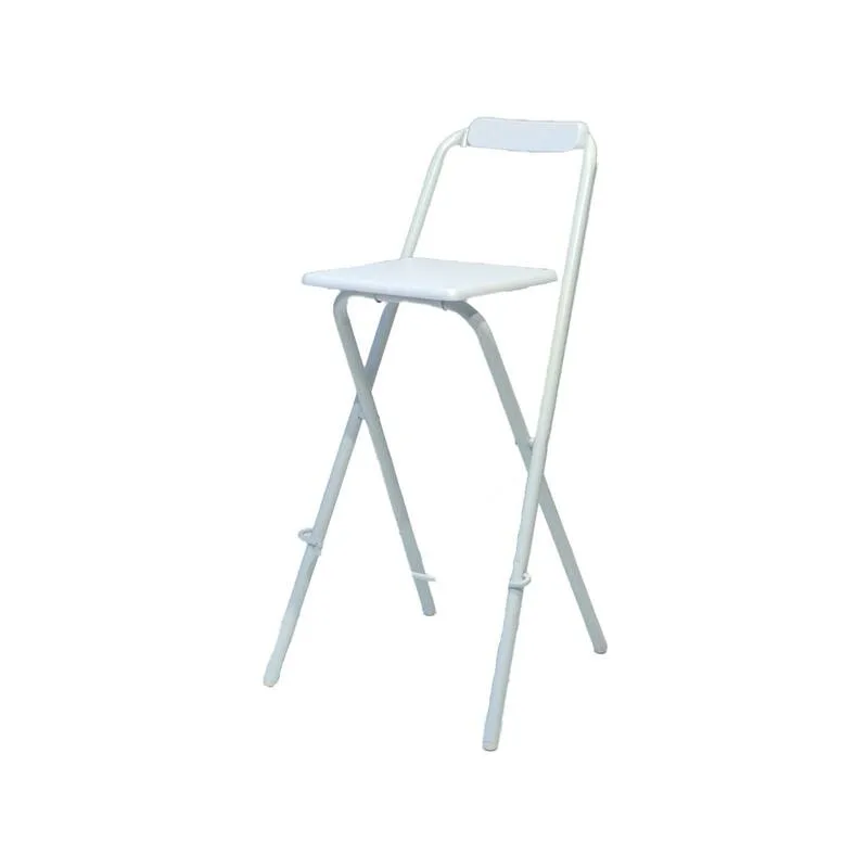 F-BS113-WH Pli barstool with white plastic seat and white metal frame 