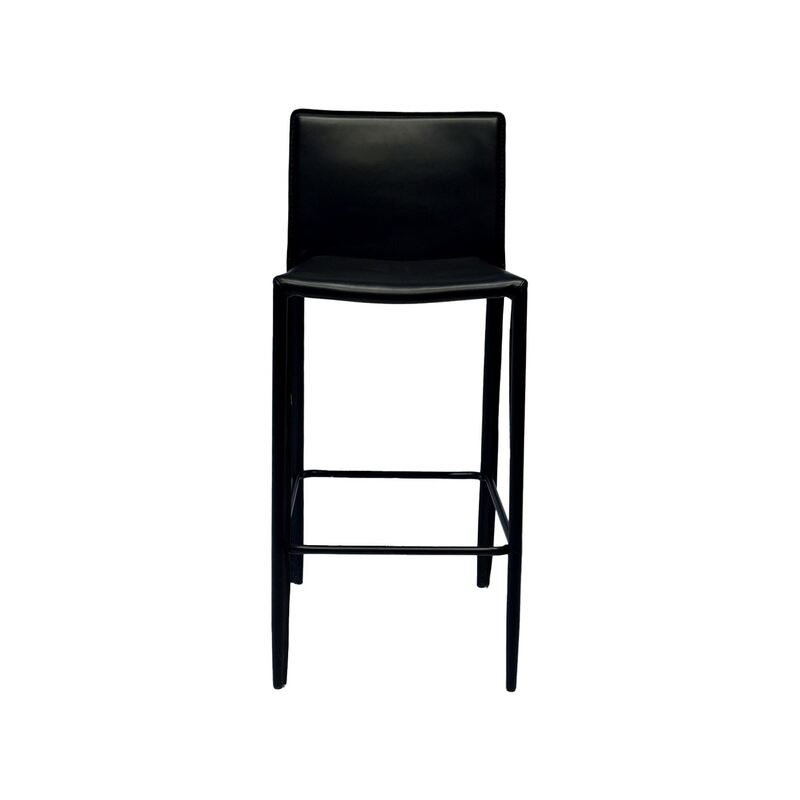 F-BS116-BL Frankie barstool in black leatherette with black metal legs