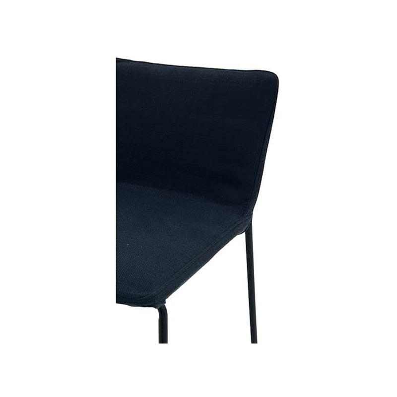 F-BS117-BL Clark barstool in black fabric with black metal legs