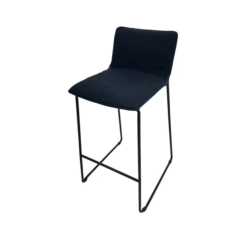 F-BS117-BL Clark barstool in black fabric with black metal legs