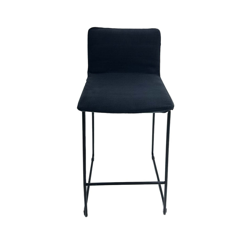 F-BS117-BL Clark barstool in black fabric with black metal legs