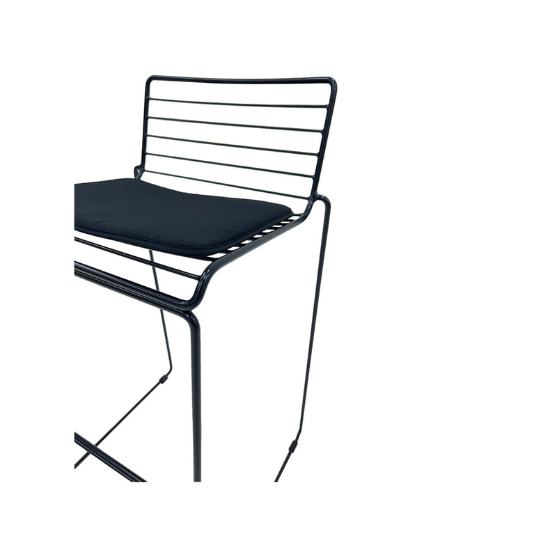 F-BS126-BL Isla barstool with black metal frame