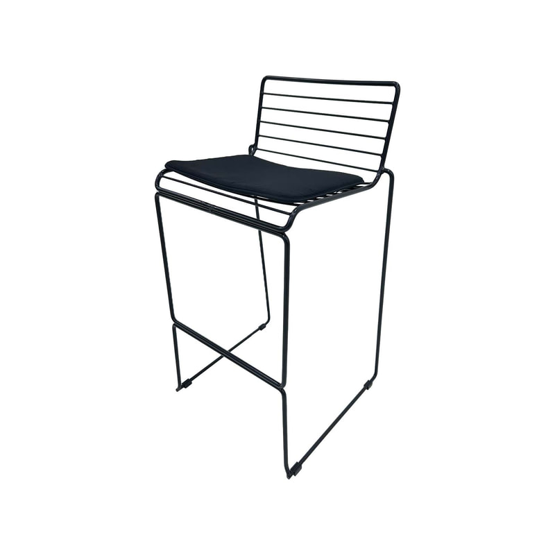 F-BS126-BL Isla barstool with black metal frame