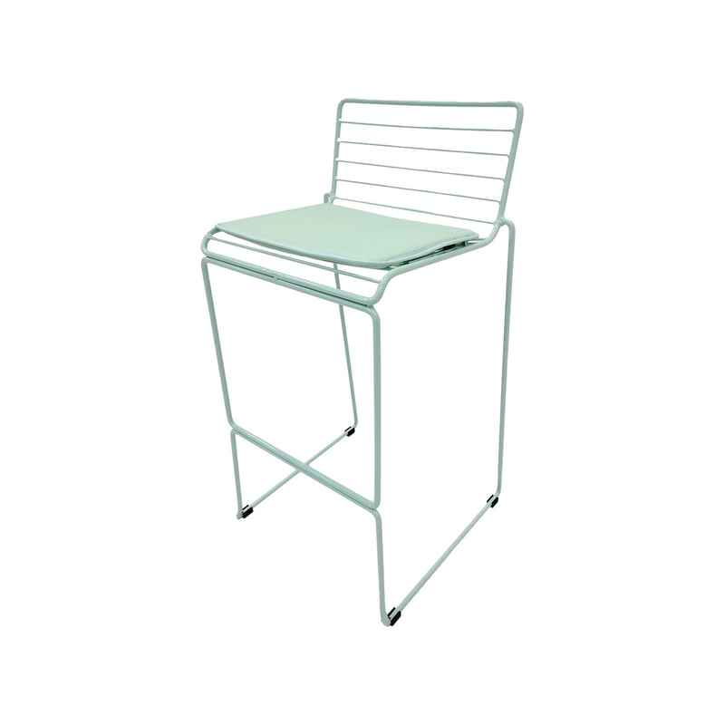 F-BS126-GM Isla barstool with mint green metal frame