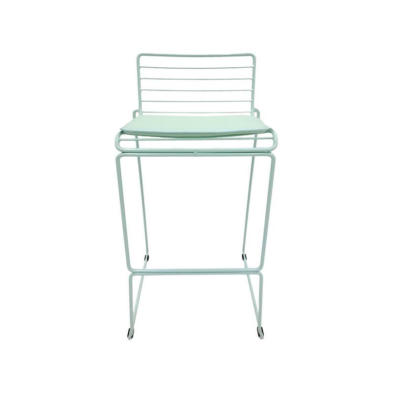 F-BS126-GM Isla barstool with mint green metal frame