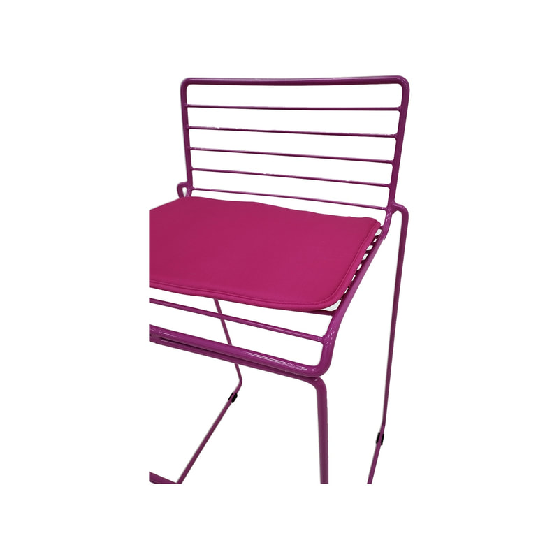 F-BS126-HP Isla barstool with hot pink metal frame