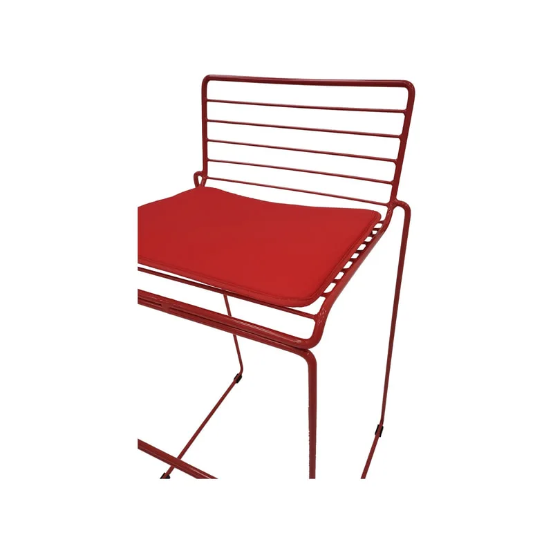 F-BS126-RE Isla barstool with red metal frame