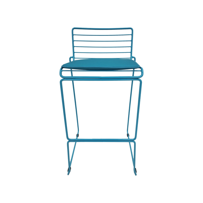 F-BS126-TQ Isla barstool with turquoise metal frame