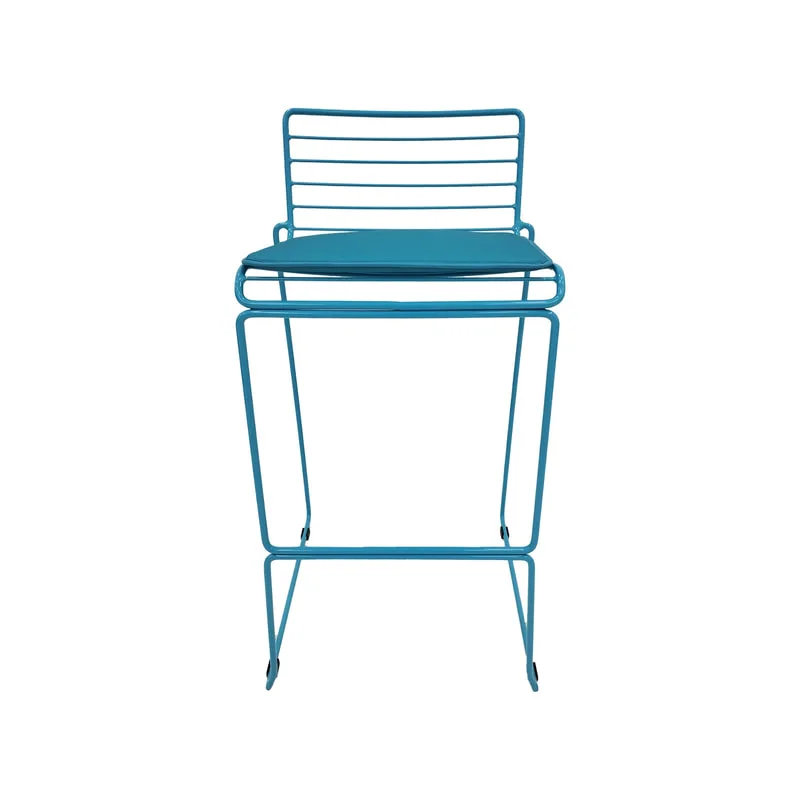 F-BS126-TQ Isla barstool with turquoise metal frame