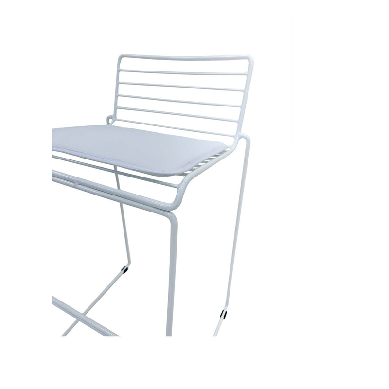 F-BS126-WH Isla barstool with white metal frame