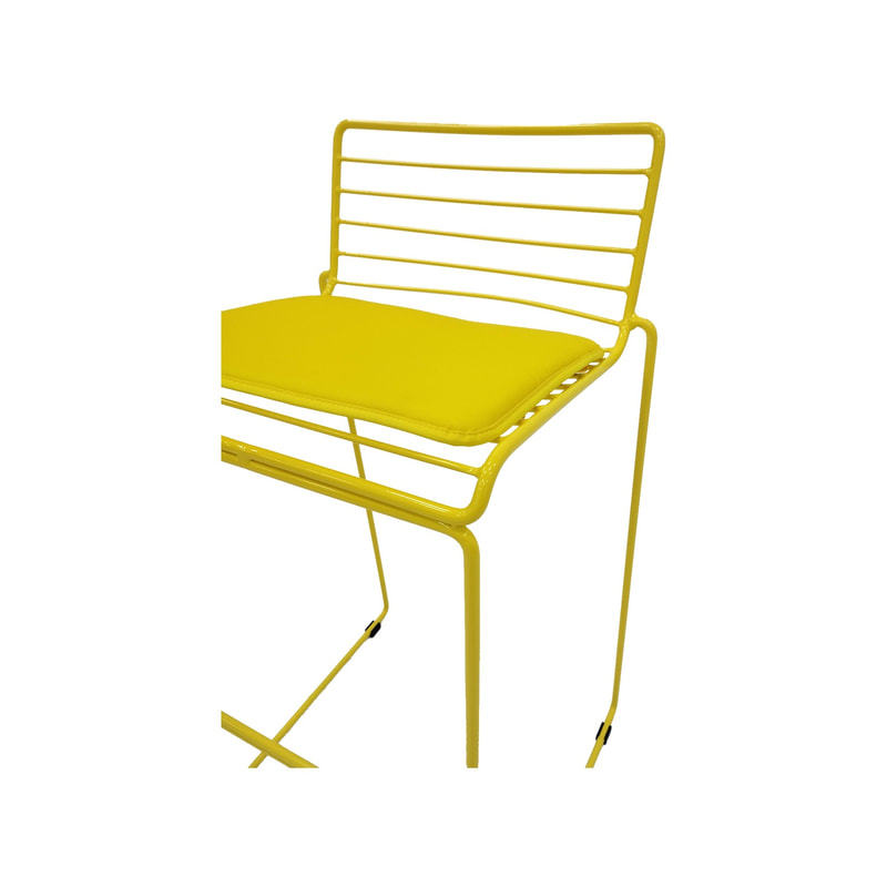 F-BS126-YL Isla barstool with yellow metal frame