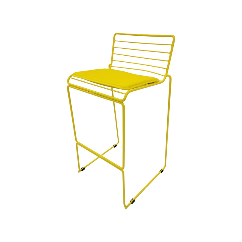 F-BS126-YL Isla barstool with yellow metal frame