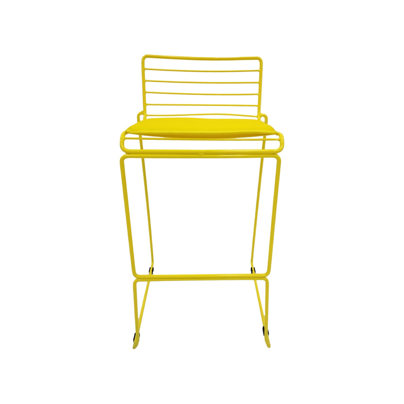 F-BS126-YL Isla barstool with yellow metal frame