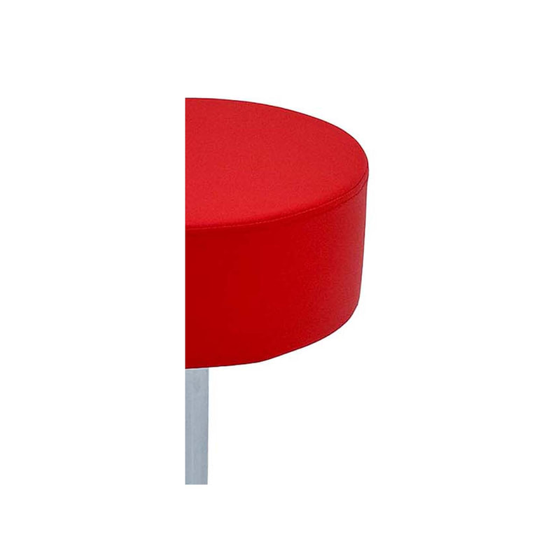F-BS127-RE Resto barstool in red leatherette with adjustable stainless steel base & footrest