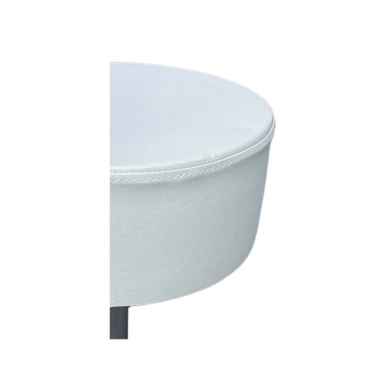 F-BS127-WH Resto barstool in white leatherette with adjustable stainless steel base & footrest