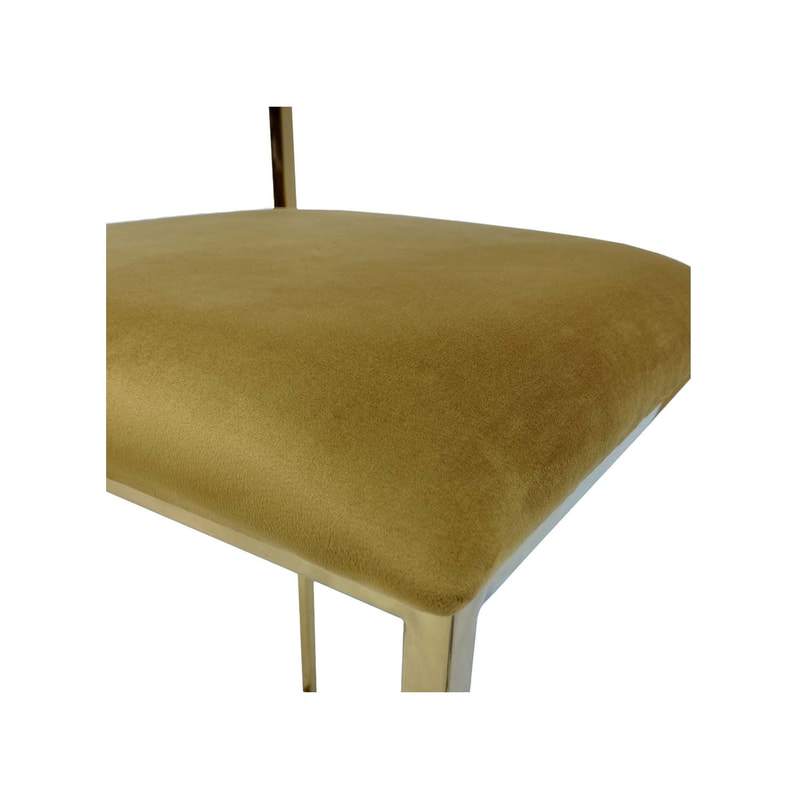 F-BS128-CG Marley barstool in champagne gold velvet with gold plated metal frame