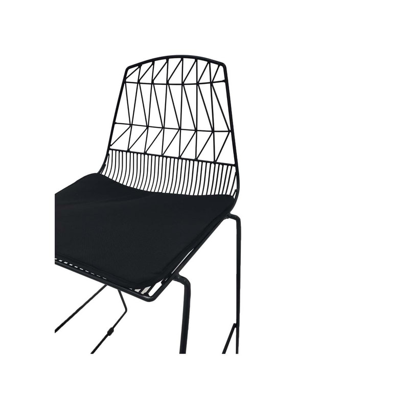 F-BS129-BL Arrow barstool with black metal frame