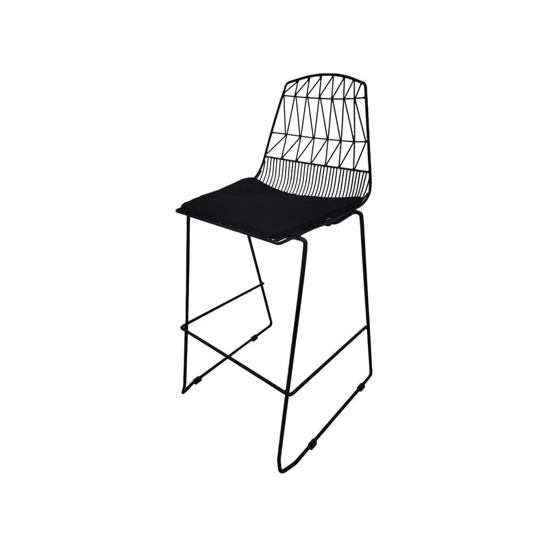 F-BS129-BL Arrow barstool with black metal frame