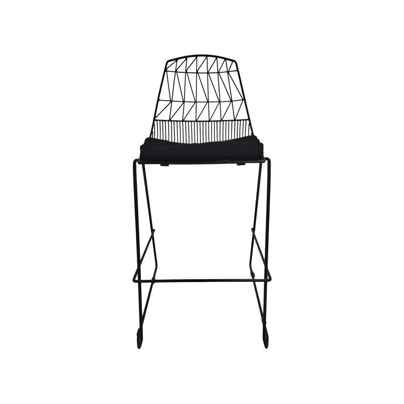 F-BS129-BL Arrow barstool with black metal frame