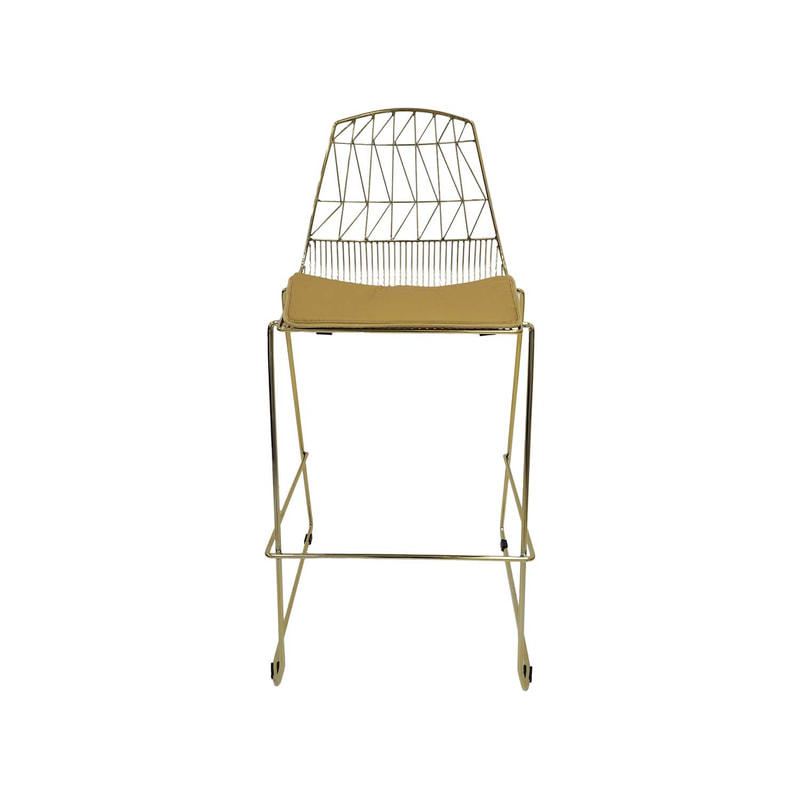 F-BS129-CG Arrow barstool with champagne gold metal frame