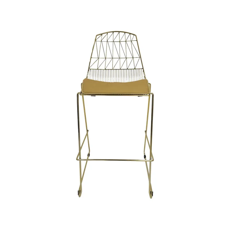 F-BS129-CG Arrow barstool with champagne gold metal frame