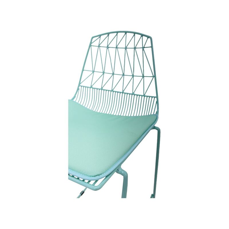 F-BS129-GM Arrow barstool with mint green metal frame