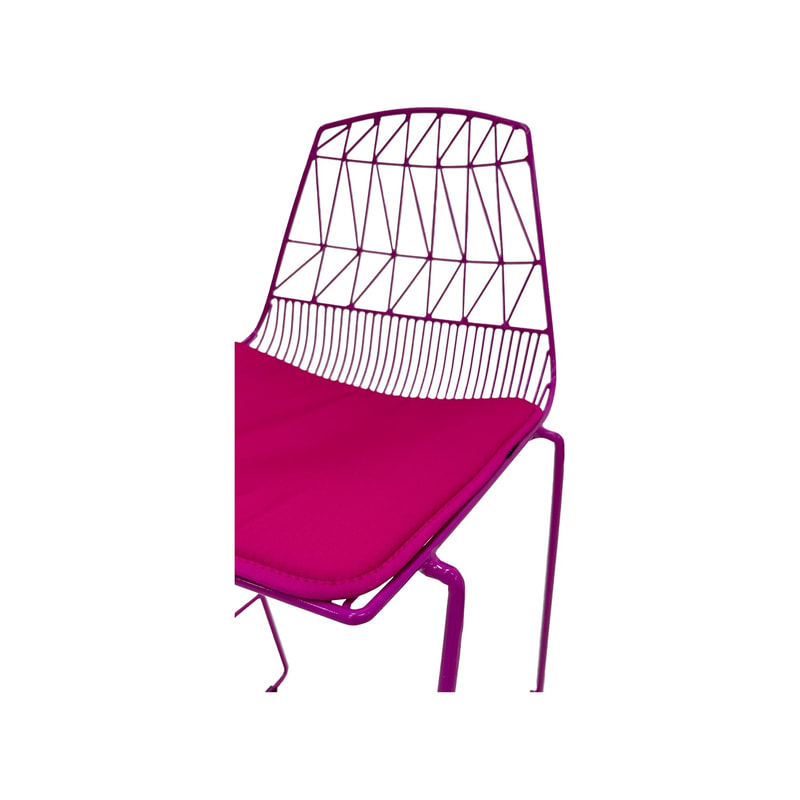 F-BS129-HP Arrow barstool with hot pink metal frame