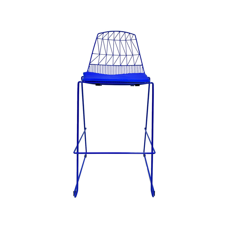 F-BS129-RB Arrow barstool with royal blue metal frame