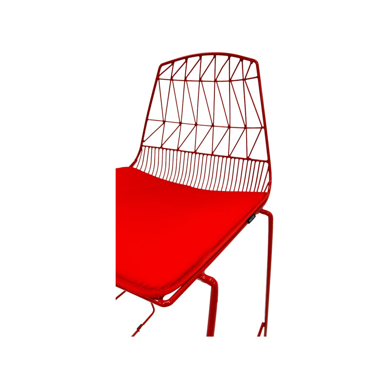 F-BS129-RE Arrow barstool with red metal frame