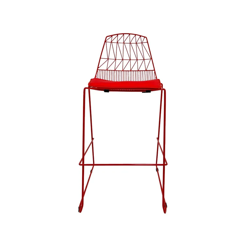 F-BS129-RE Arrow barstool with red metal frame