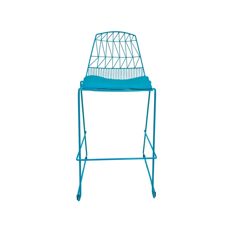 F-BS129-TQ Arrow barstool with turquoise metal frame