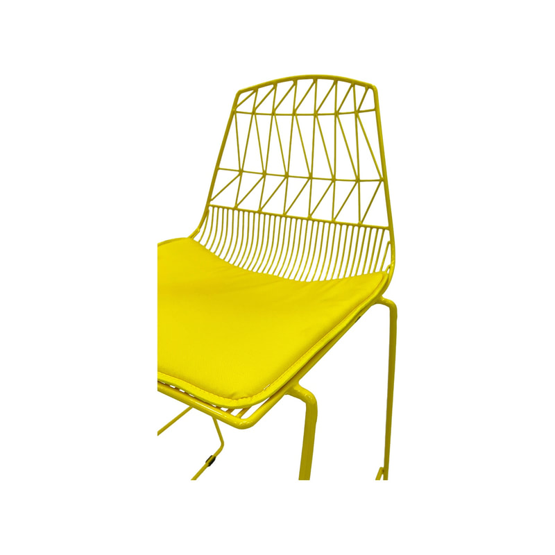 F-BS129-YL Arrow barstool with yellow metal frame