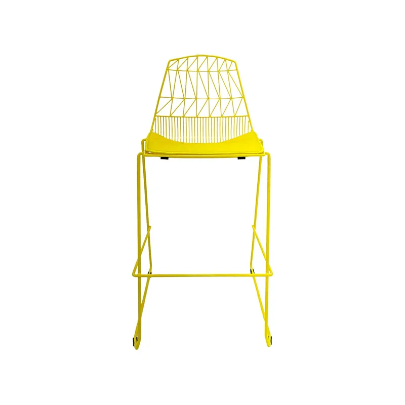 F-BS129-YL Arrow barstool with yellow metal frame