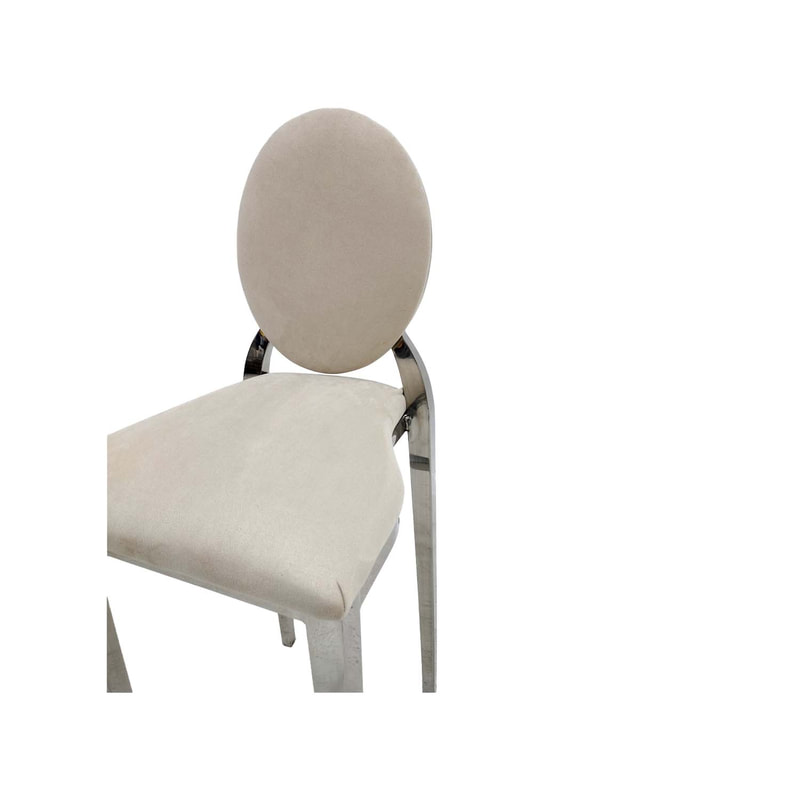 F-BS132-CR Silver Dior barstool in cream fabric