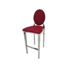Silver Dior Barstool - Dark Red F-BS132-DR