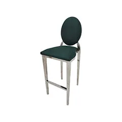 Silver Dior Barstool - Emerald Green F-BS132-EG