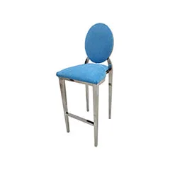 Silver Dior barstool - Light Blue F-BS132-LB