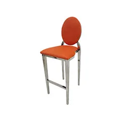 Silver Dior Barstool - Orange F-BS132-OR
