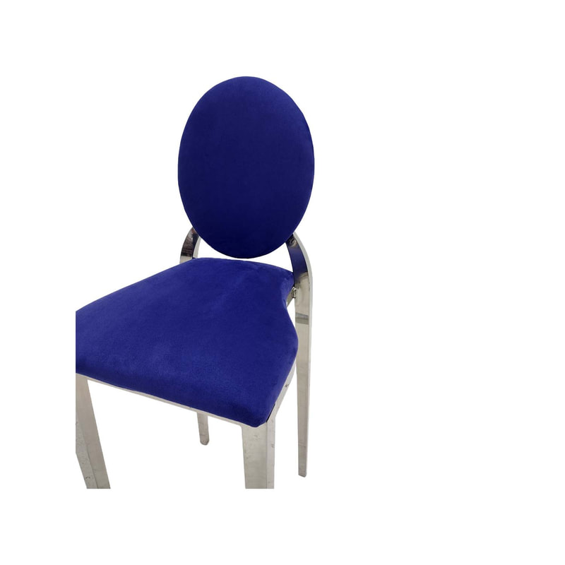 F-BS132-PR Silver Dior barstool in purple fabric 